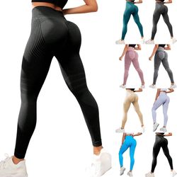 high waist compression slimming leggings for women seamless push up yoga and fitness pants