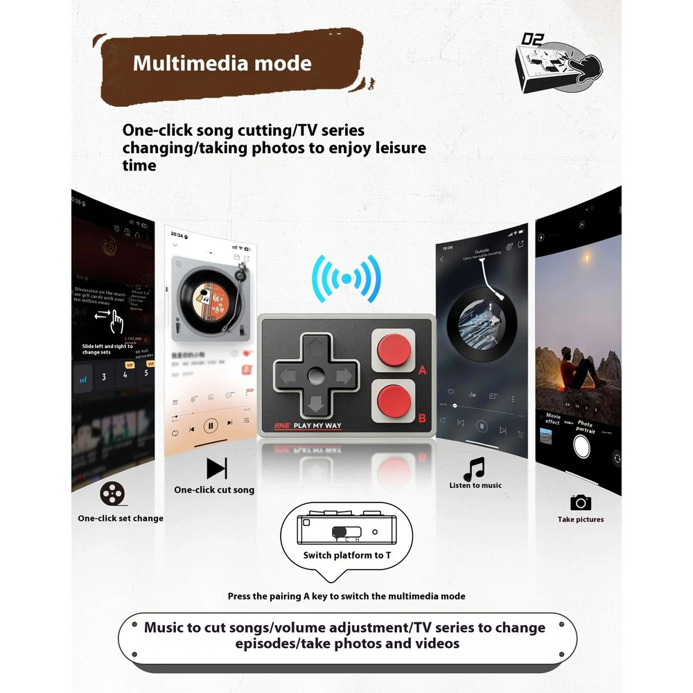 IINE Pocket Mini Bluetooth Game Controller Multi Function Joystick For Android And IPhone 2