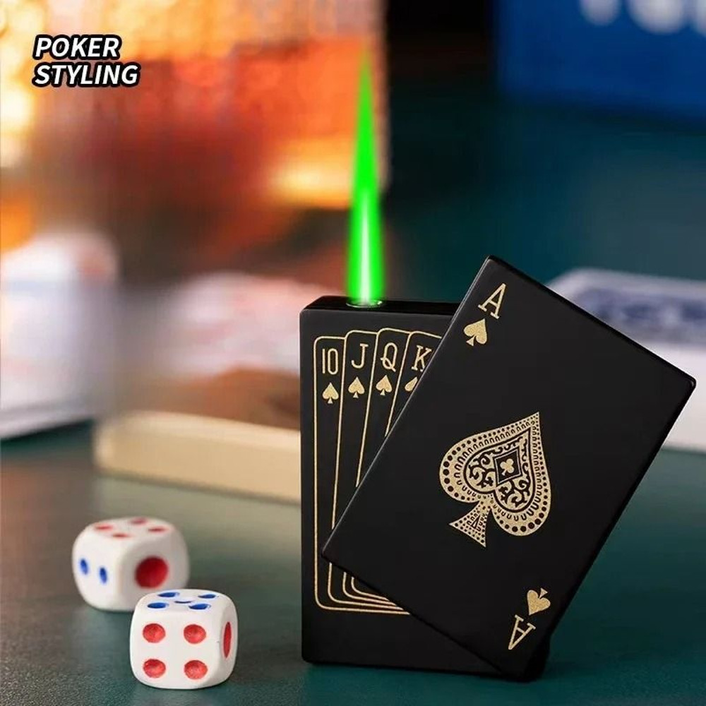 Ace Of Spades Playing Card Butane Windproof Metal Lighter 1