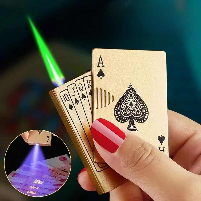 Ace Of Spades Playing Card Butane Windproof Metal Lighter 2