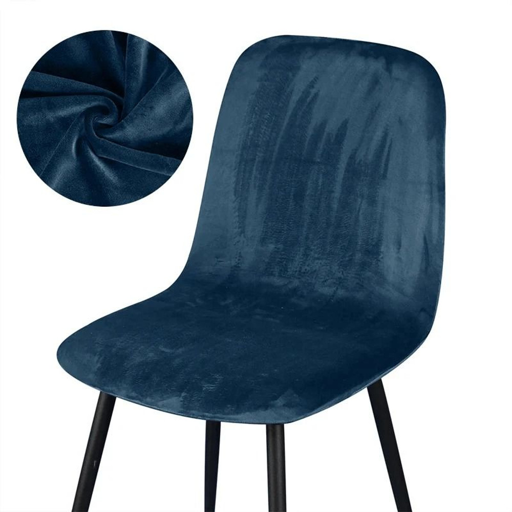 Velvet Short Back Chair Cover Stretch Slipcovers Set 12
