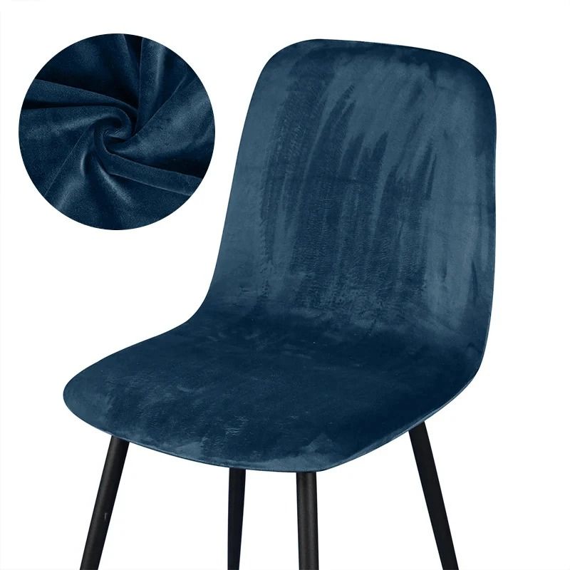 Velvet Short Back Chair Cover Stretch Slipcovers Set 12
