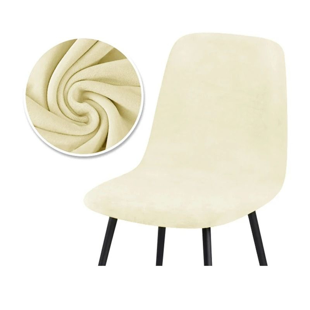 Velvet Short Back Chair Cover Stretch Slipcovers Set 14
