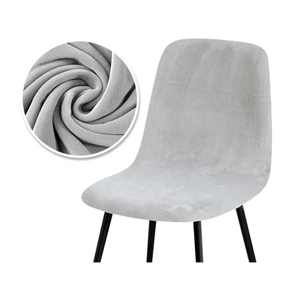 Velvet Short Back Chair Cover Stretch Slipcovers Set 16