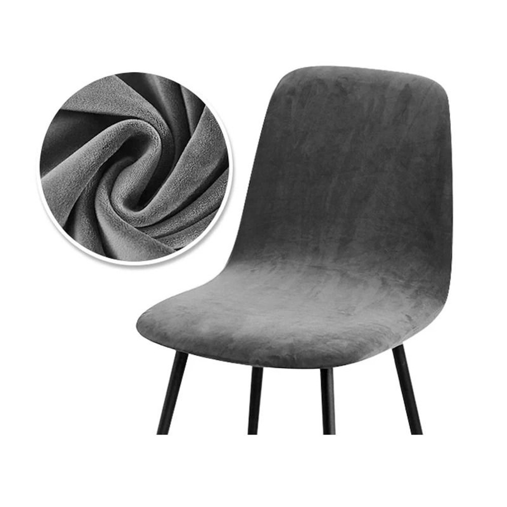 Velvet Short Back Chair Cover Stretch Slipcovers Set 20