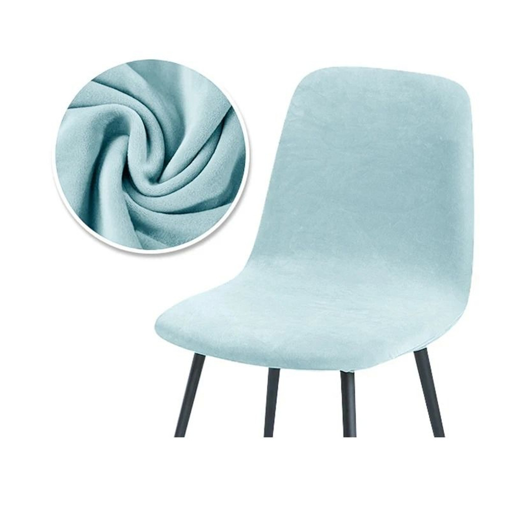 Velvet Short Back Chair Cover Stretch Slipcovers Set 21