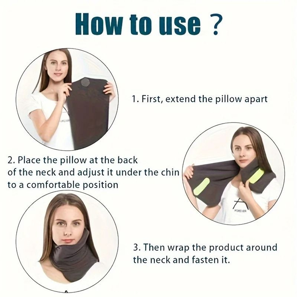 Soft Neck Support Travel Pillow For Airplane Car And Office Naps 1