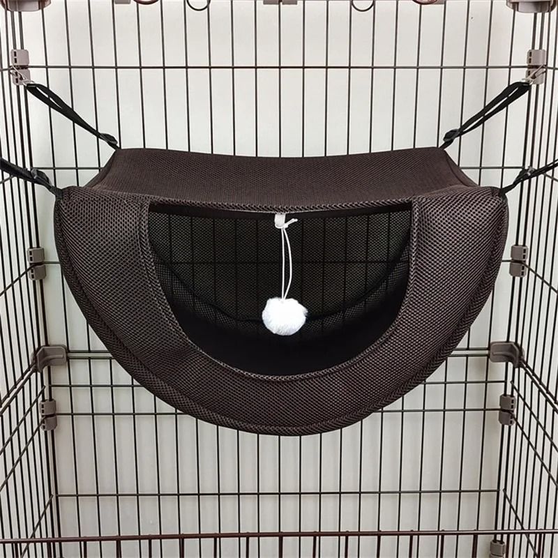 Cat Hammock Mesh Hanging Bed For Cages Small Animal Sleeping House 9
