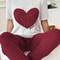 Womens Heart Print Pajama Set Round Neck Short Sleeve Top With Long Pants Sleepwear 4