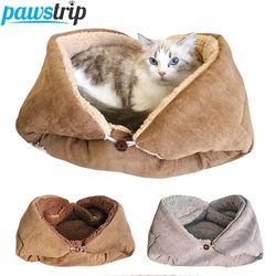 warm thickened cat bed foldable pet mat for cats and small dogs