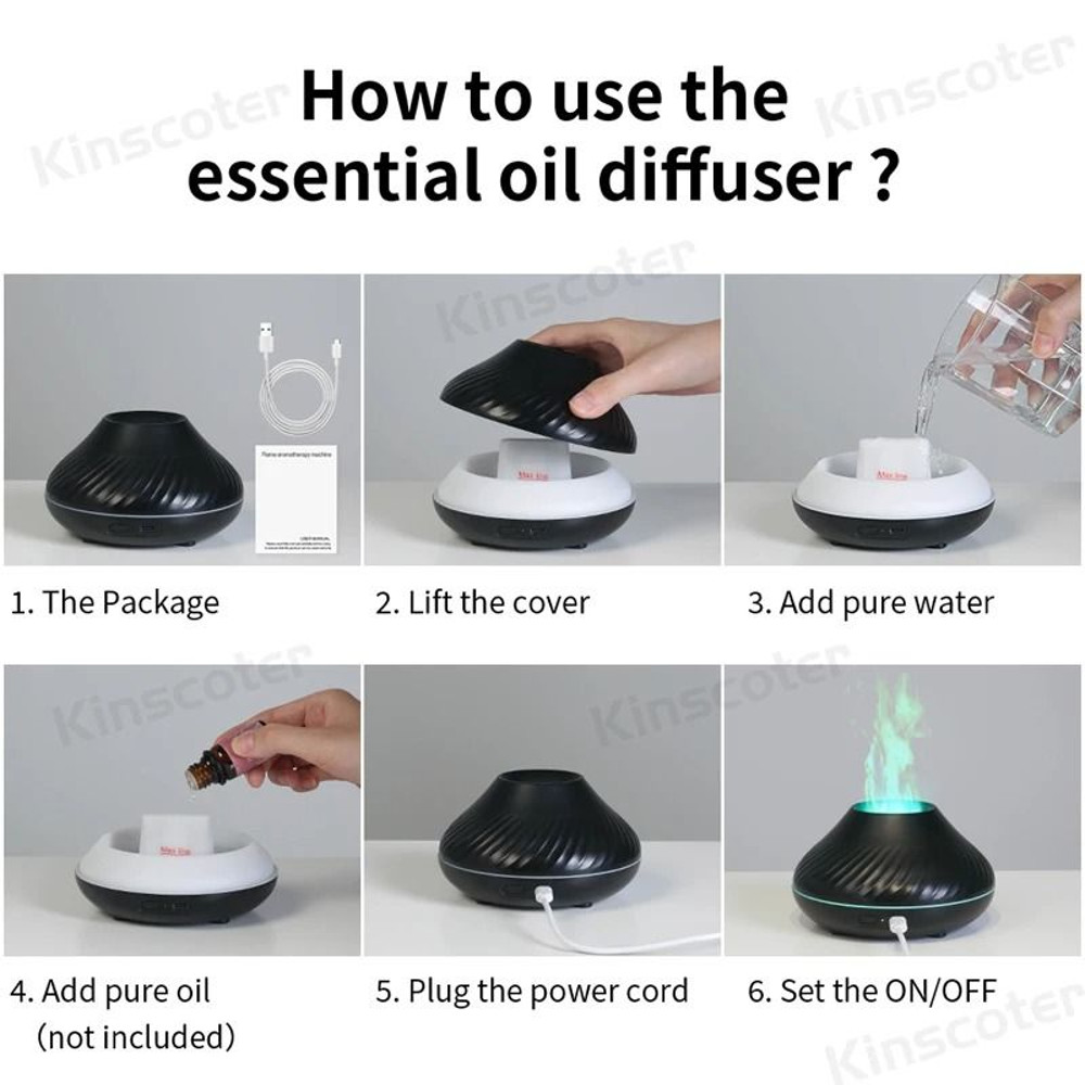 Kinscoter Volcanic Aroma Diffuser USB Lamp 130ml 5