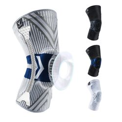 elastic knee support brace with silicone spring for sports protection