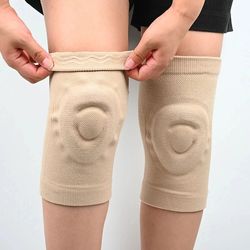 silicone knee pads with thin pressurized cushion for sports, dance, and skating