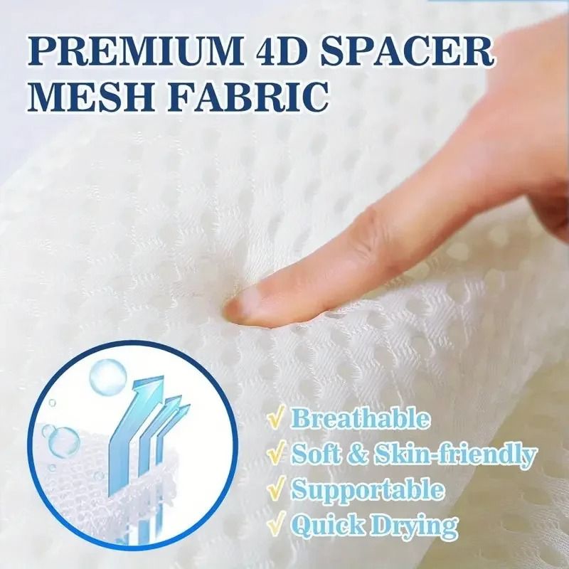 Bath Pillow Luxury 4D Mesh Tub Pillow For Neck Back And Head Support 4