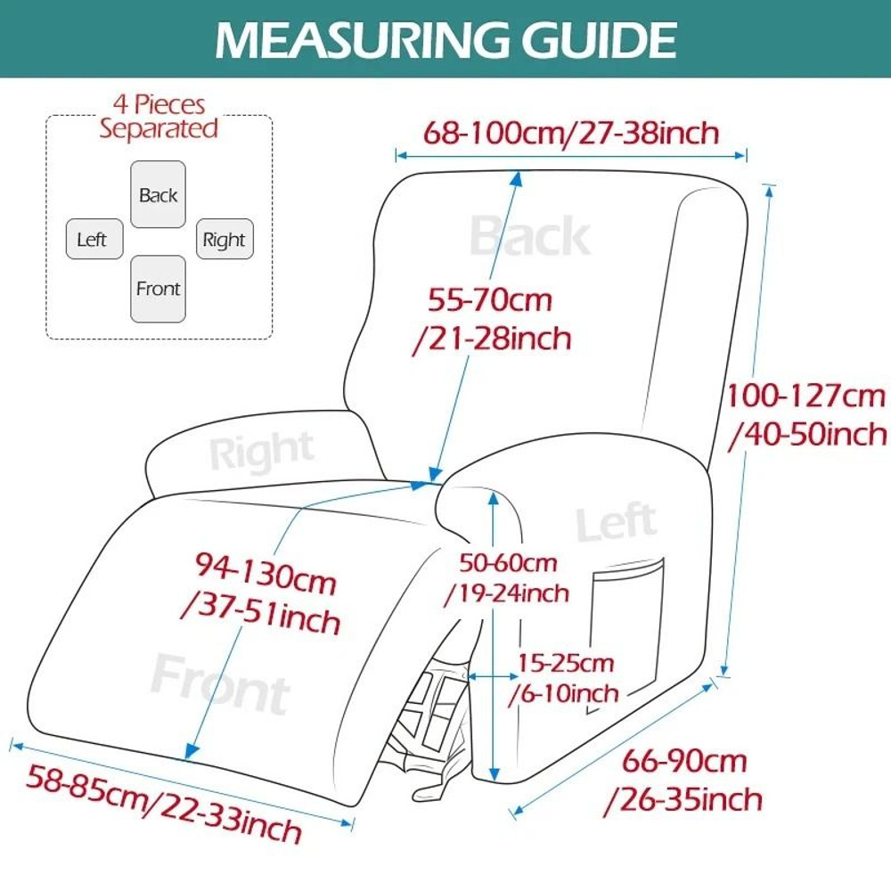 Stretch Recliner Sofa Cover One Seater Armchair Slipcover With Elastic Jacquard Fabric 1