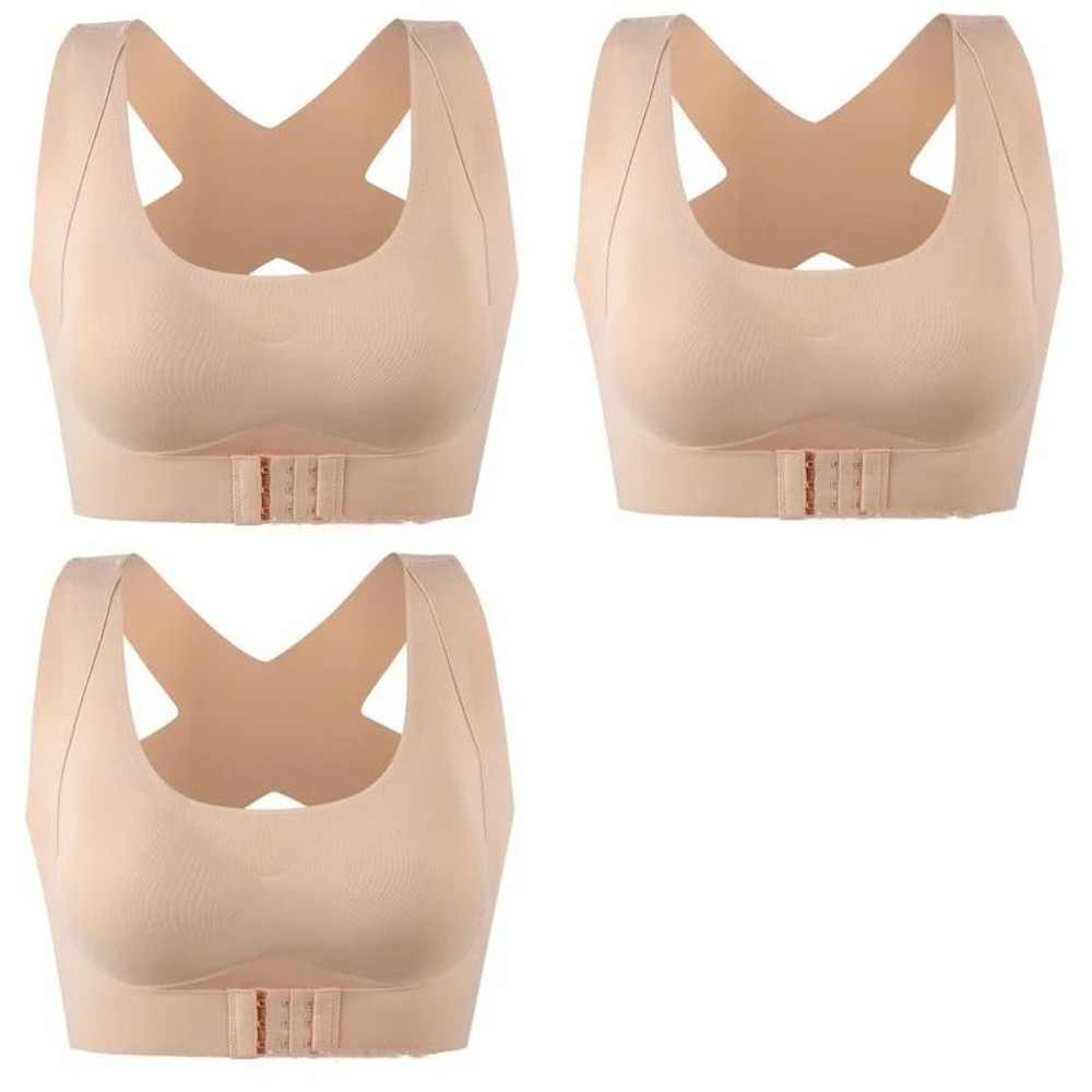Womens Push Up Bra Posture Corrector Bralette With Front Closure And Cross Back Support 9