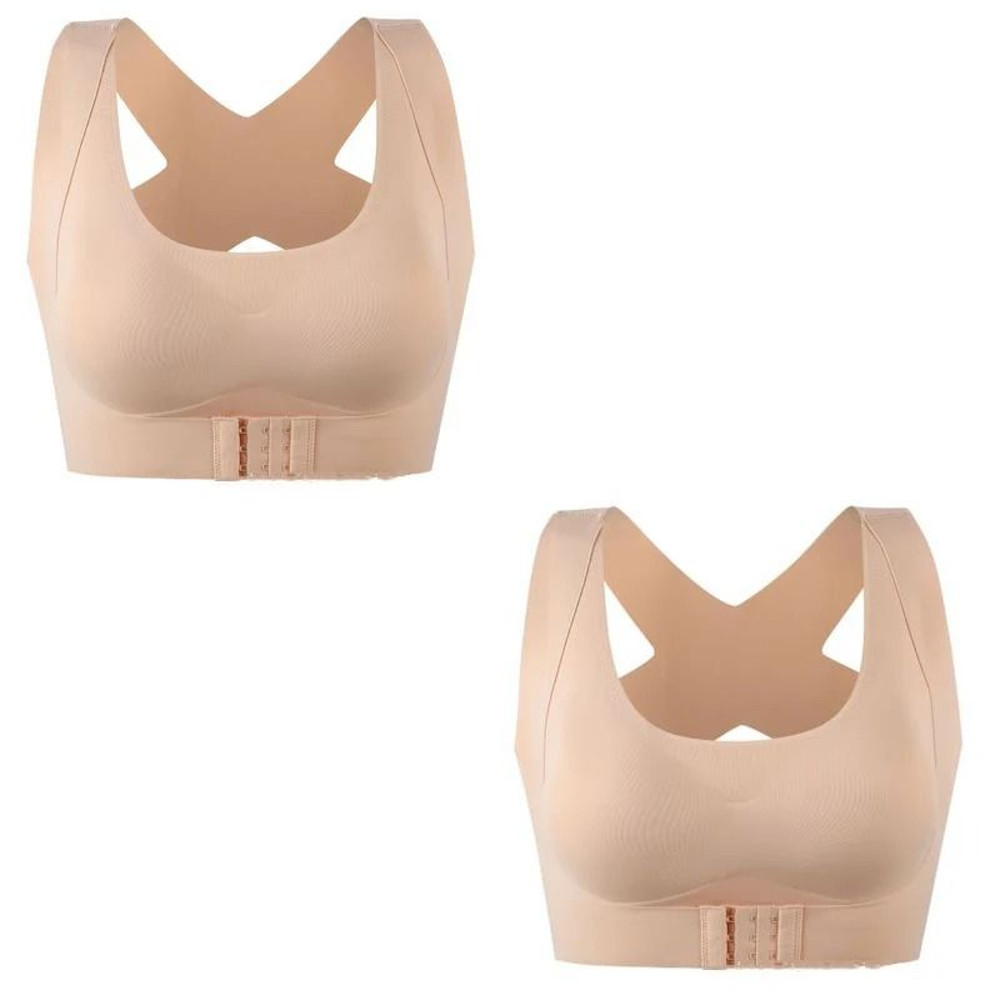 Womens Push Up Bra Posture Corrector Bralette With Front Closure And Cross Back Support 5
