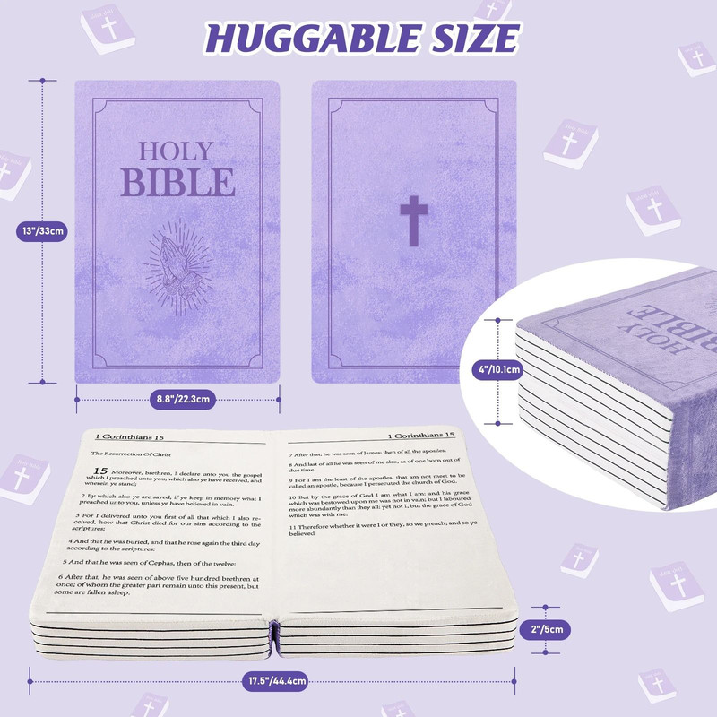 Bible Memory Foam Pillow John 3 Verse Soft Pink Throw Cushion 10