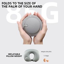 inflatable u shaped travel neck pillow soft flocking material