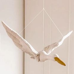 swan wall hanging plush doll fabric cushion nursery decor