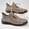 Mens Summer Breathable Leather Mesh Sneakers For Comfortable Outdoor Walking And Casual Style 0
