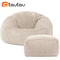 OTAUTAU Flannel Velvet Bean Bag Chair Cover NoFiller Floor Pouf Ottoman Chair Sac 0