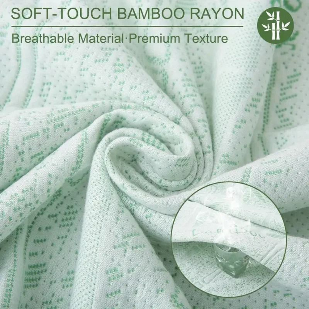 Bamboo Cooling Mattress Protector Fitted Sheet With 3D Air Fabric 2