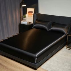 kuup satin 3 piece bedding set polyester fitted sheet pillowcases