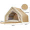 Cat Nest Semi Enclosed Winter Warm Cat House With Sisal Scratching Surface 4