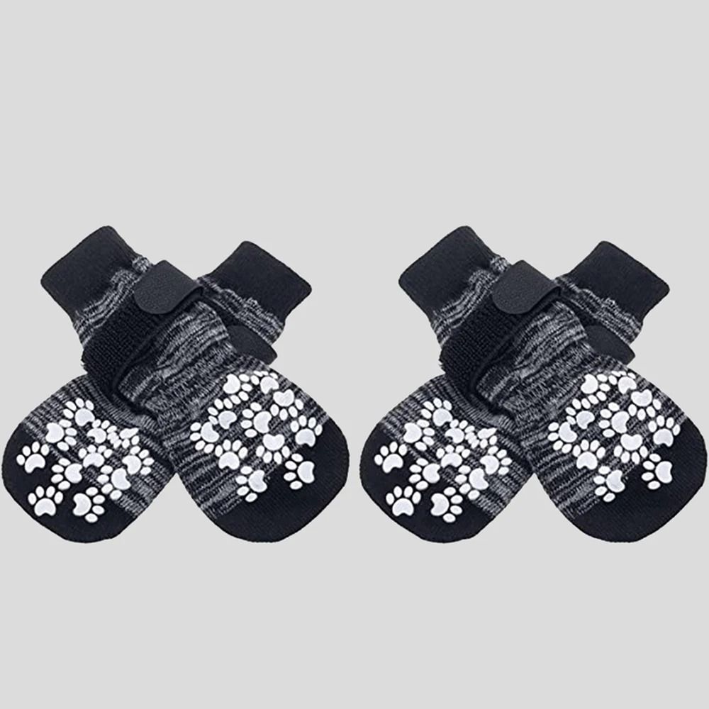 Non Slip Dog Socks With Adjustable Strap Pet Shoes For Indoor And Outdoor Paw Protection 5