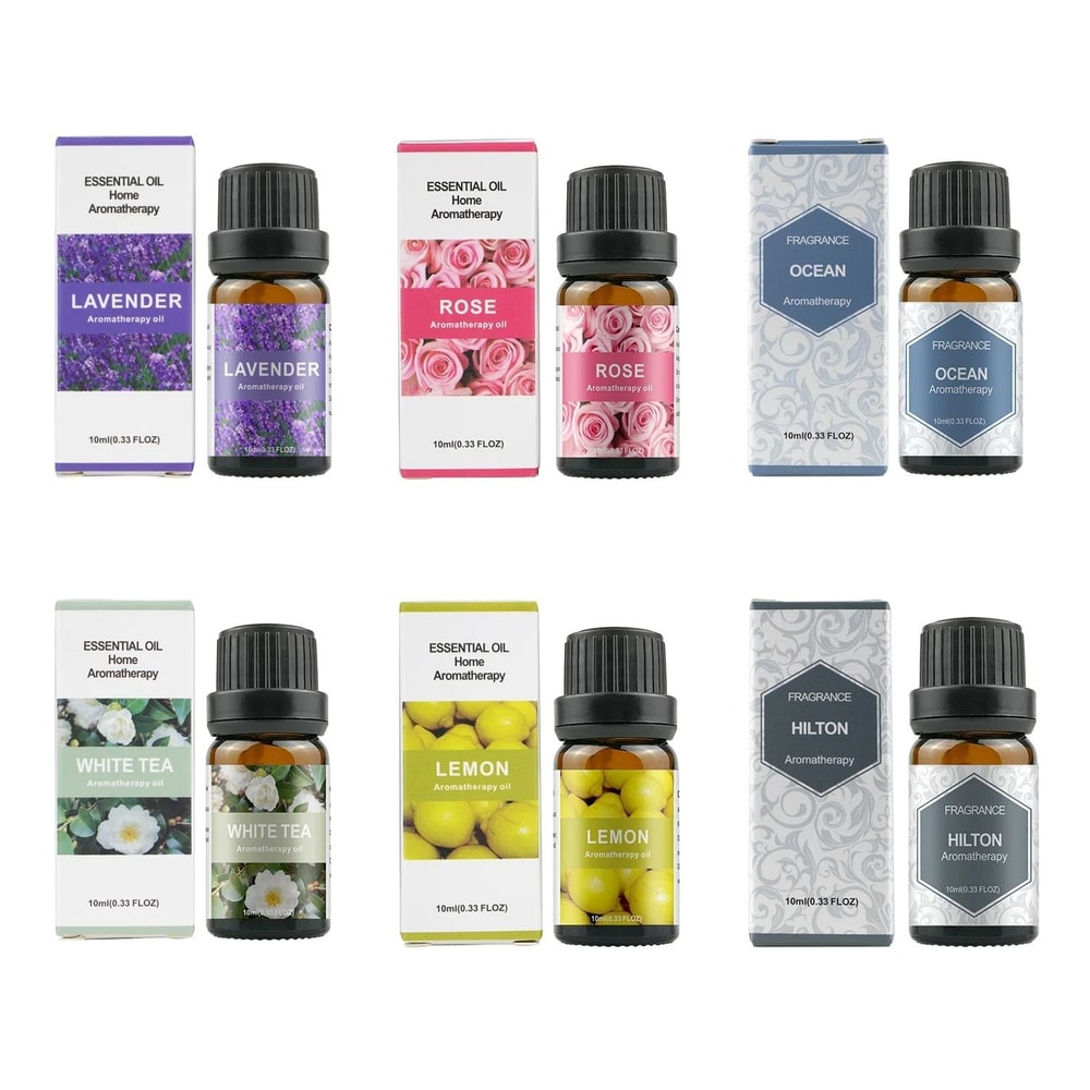 500ML Aromatherapy Oil Diffuser With 6 Essential Oils Set 2
