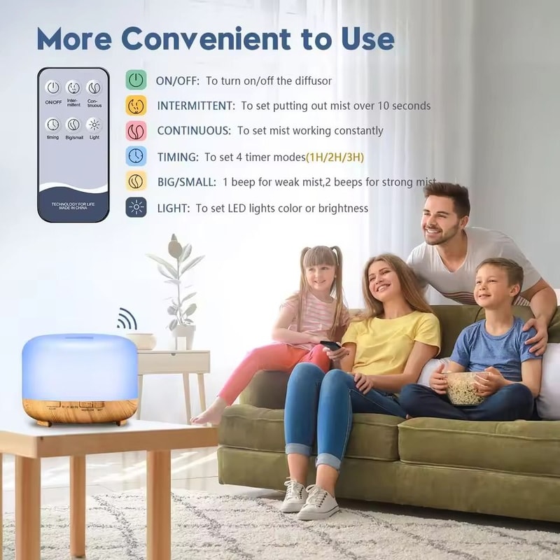 500ML Aromatherapy Oil Diffuser With 6 Essential Oils Set 4