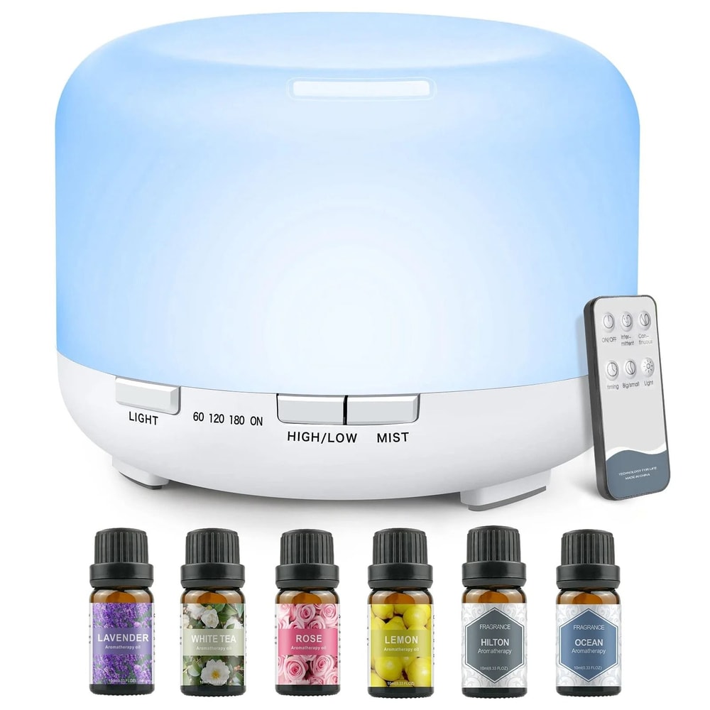 500ML Aromatherapy Oil Diffuser With 6 Essential Oils Set 7
