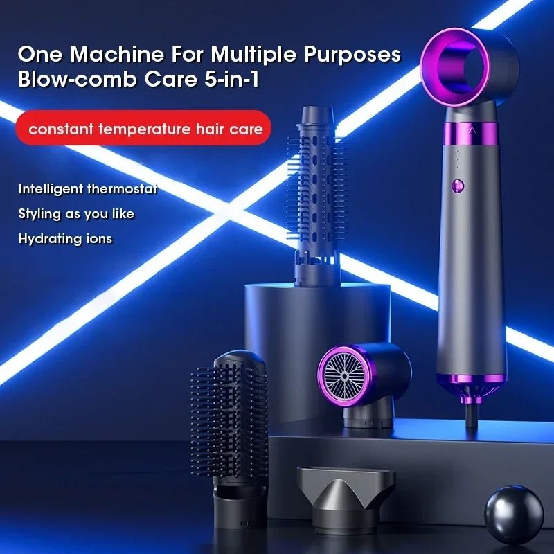 Nocclili 5 In 1 Hair Dryer Brush With Interchangeable Styling Heads And Negative Ionic Technology 5