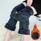 Women Winter High Waist Flare Denim Pants Warm Fleece Lined Retro Slim Fit 0