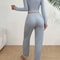 Women Autumn Winter Pajamas Set Lace Trim Long Sleeve Shirt And Pants Sleepwear 1