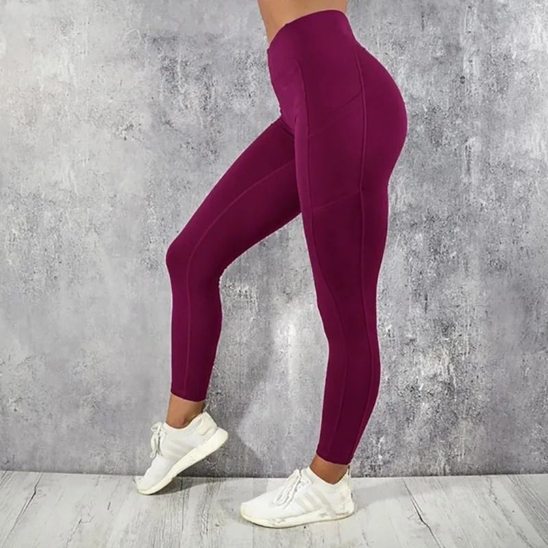 Women High Waist Yoga Leggings With Pocket Stretch Butt Lifting Workout Pants 10
