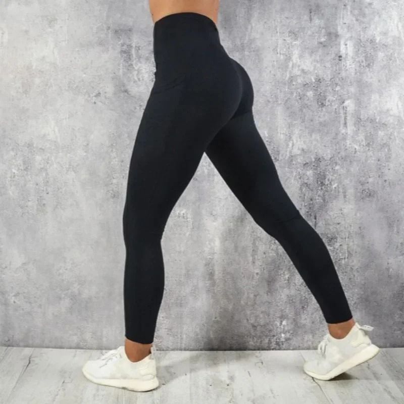 Women High Waist Yoga Leggings With Pocket Stretch Butt Lifting Workout Pants 2