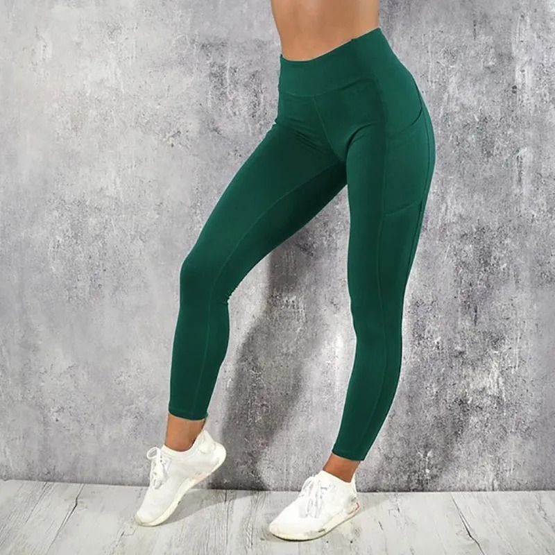 Women High Waist Yoga Leggings With Pocket Stretch Butt Lifting Workout Pants 6
