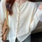 Solid Color Knitted Cardigan Women Long Sleeve Korean Style 10