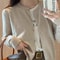 Solid Color Knitted Cardigan Women Long Sleeve Korean Style 3