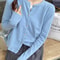 Solid Color Knitted Cardigan Women Long Sleeve Korean Style 6