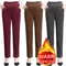 Women High Waist Corduroy Fleece Lined Warm Winter Pants 0