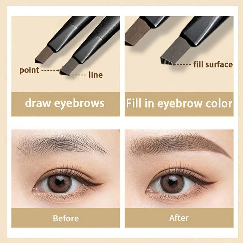 Waterproof Matte Eyebrow Pencil With Double Head And Brush 4