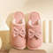 Womens Bow Slippers Soft Warm Indoor Winter Home Shoes With Lightweight Sole 9