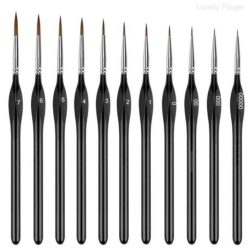 Miniature Paint Brushes Drybrush Set For Acrylic Oil And Watercolor Detailing 8