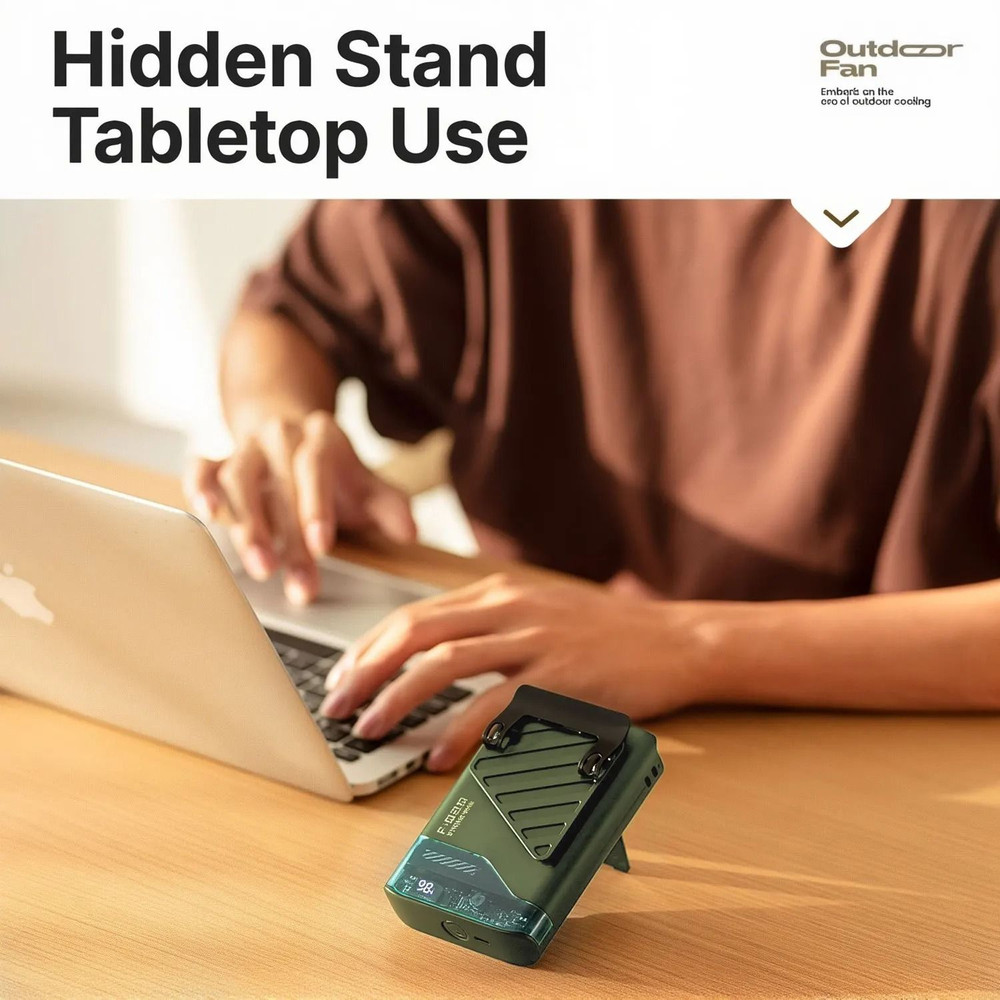 Portable Waist Fan With Belt Clip And Five Hole Airflow For Outdoor And Office Use 5