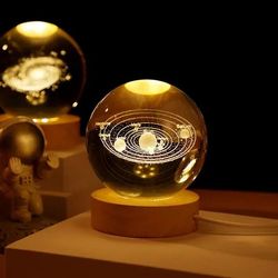 galaxy crystal ball led lamp usb powered night light for home and festival decoration