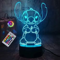 3d illusion stitch night light remote control smart touch led lamp