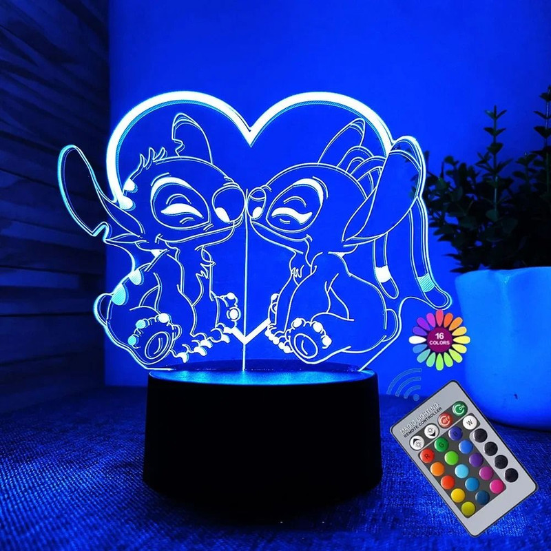 3D Illusion Stitch Night Light Remote Control Smart Touch LED Lamp 1